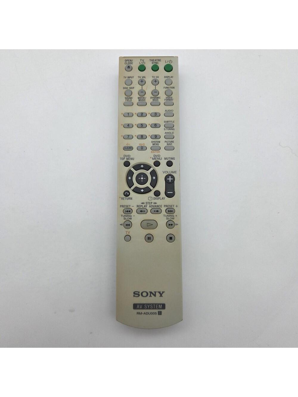 Sony RM-ADU005 A/V System Remote Control DAV-HDX265 HDX465 HDZ235 HDX465 HDZ235